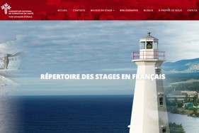 Image de la page d'accueil du site web : Répertoire des stages en français